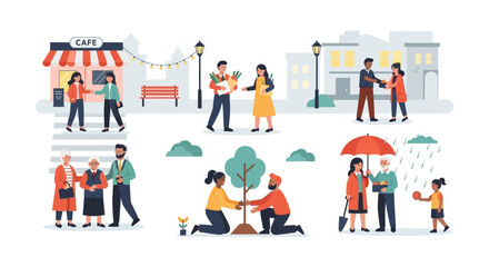 Fototapeta premium People celebrate Disability Pride Month with friends in city
