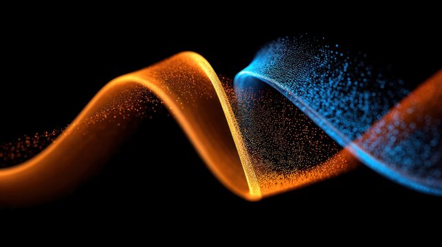 Abstract swirls of orange and blue