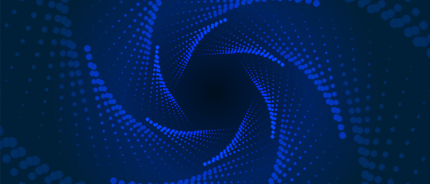 Tech helix abstract background dark blue, Vortex tunnel circularly twisted, AI technological dark blue background design.