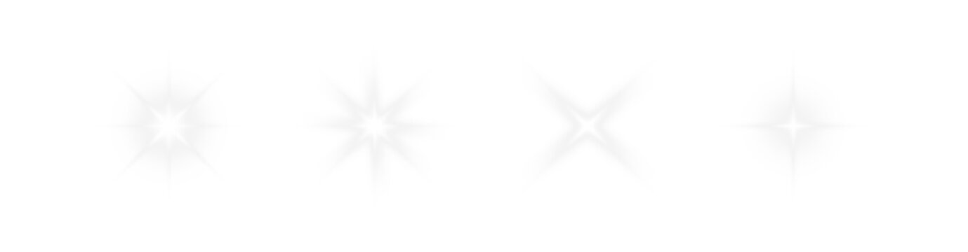 Bright sparkle star flare Vector PNG, glowing starlight effect on transparent background, shining glitter burst with radiant light rays and magical illumination overlay
