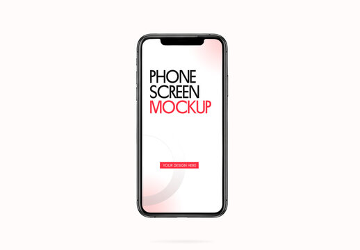 Floating Smartphone Screen PSD Mockup
