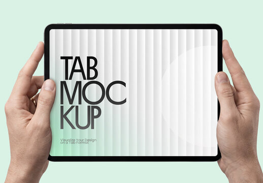 Realistic Tablet Screen Mockup in Hands