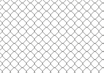 Fence wire chain link seamless pattern, endless grid background. Prison wire black mesh, fishnet texture. Basketball hoop net. Flat rhombus lattice. Simple pattern for soccer, football, hockey gates. © Hanna