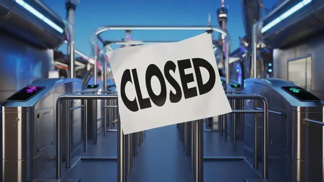Closed sign at a theme park.