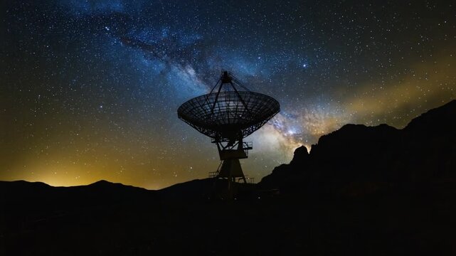 Antenna with a starry night sky.