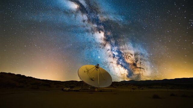 Antenna with a starry night sky.