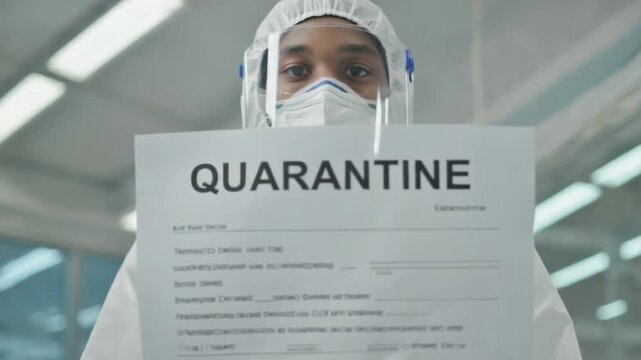 Person wearing a PPE suit during quarantine.