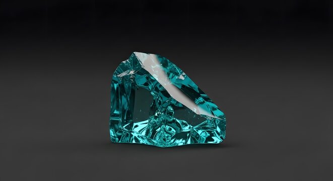 Exquisite Teal Blue Gemstone Faceted Cut Macro Shot.