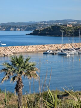 Vew of the coast of Six Fours les Plages , France