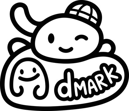 Cute cartoon character with a baseball cap winking, logo style