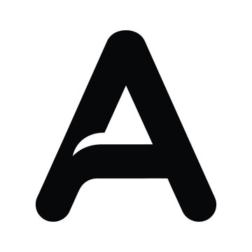 Letter a vector illustration with sleeping face expression flat design