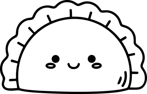 Cute Dumpling Character Illustration - Kawaii Food Drawing