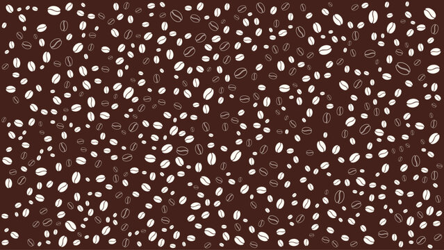 Dark brown coffee beans wallpaper vector for espresso bar background