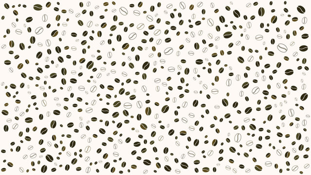 Coffee brown and green beans seamless pattern vector wallpaper background