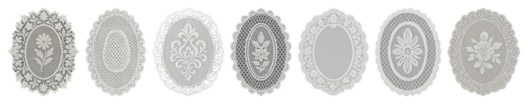PNG Intricate lace doily patterns collection, transparent background