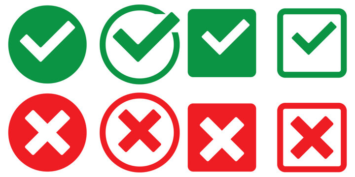Check mark and cross mark icons