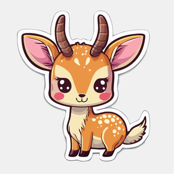 Sticker niedliches Rentier