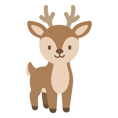 Fototapeta premium Cute young forest deer standing and looking forward towards the camera.