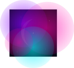 Ethereal celestial aura background featuring dark square frame with nebula gradients and soft glowing ambient. © SATHI