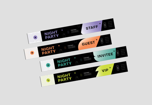 Event Wristband Ticket Pass Design Layout