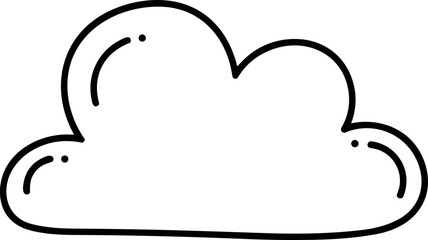 Hand-drawn cloud outline, doodle style, isolated on white background, simple line art © keenan