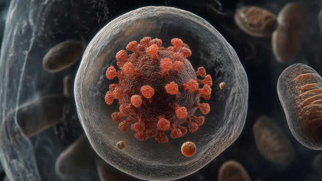 Microscopic View of Hantavirus Particles Evading Autophagy in a Cellular Environment