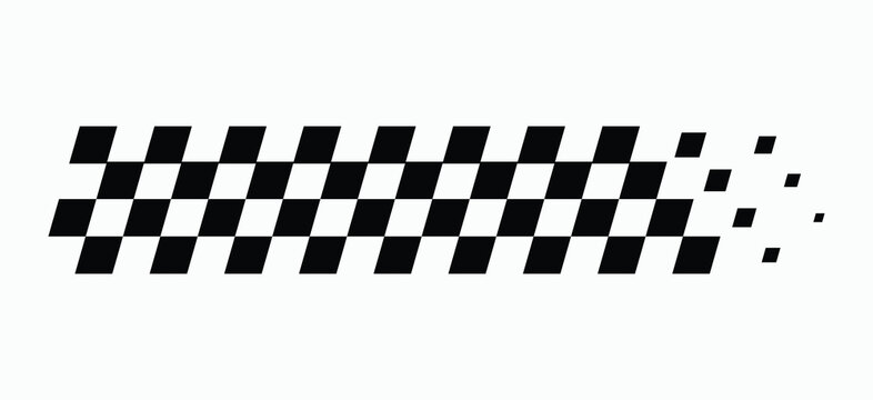 checkered racing motion stripe. simplified motorsport flag squares fading forward. Racing checkered pattern. racing design dynamic sport backgrounds 
