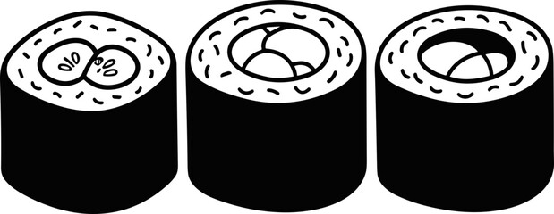 Minimalist Sushi Rolls Illustration © keenan