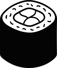 Simple Maki Roll Icon, Japanese Sushi Food, Vector Illustration © keenan