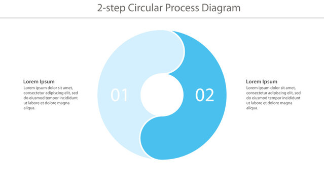 Two Step Circular Process Diagram Infographic Template