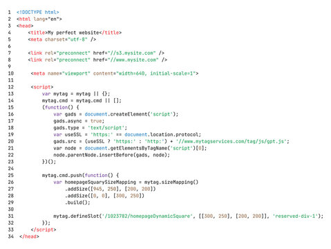 HTML programming code syntax on white background for web developer