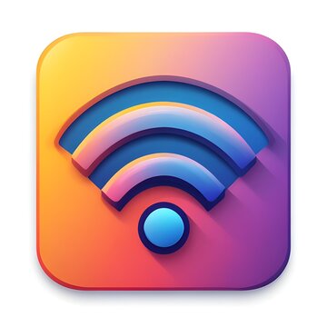 wi fi icon on square internet button
