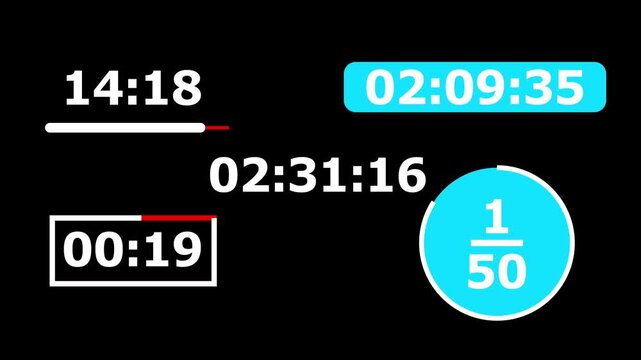 Original Countdown Timer icon set animation.Electronic Countdown Timer on a gradient background.Antique Countdown. Pocket Analog timer icon