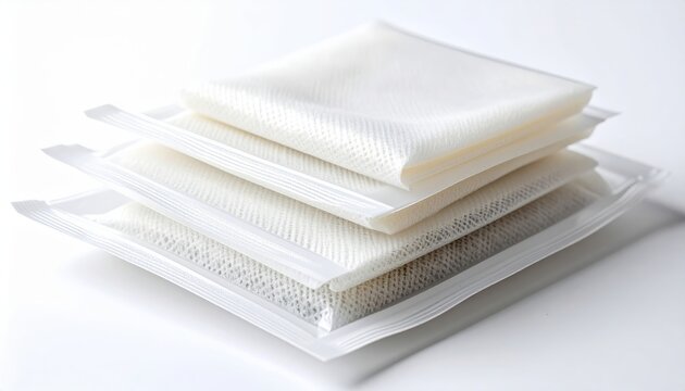 Stack of sterile disposable cell strainers with mesh