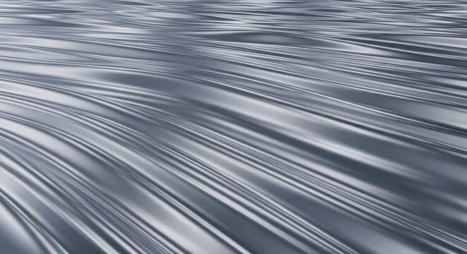 Seamlessly flowing polished chrome metal surface with a cool, reflective texture and wavy patterns