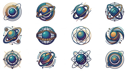 Abstract Cosmic Orbits and Planets Collection. © widodo
