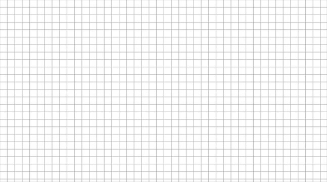 Seamless squared notebook pattern with grey math grid. Subtle gray checkered texture on white paper. Classic school notebook background. Vector illustration.