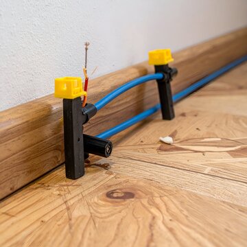 PEX Tubing Installation - Securely Anchored to Subfloor.