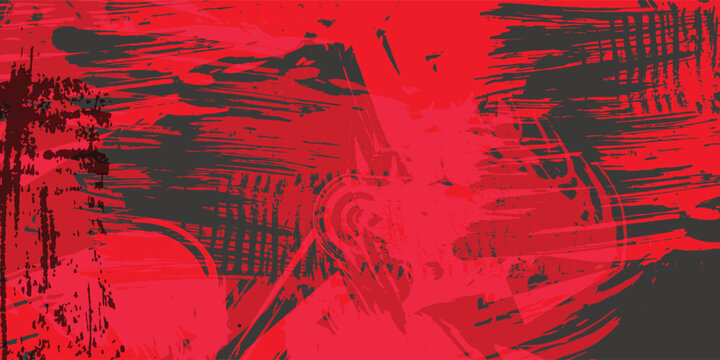 Abstract high-contrast red and black digital background with bold geometric shapes and aggressive brush strokes. Edgy grunge and metal album art style illustration.
