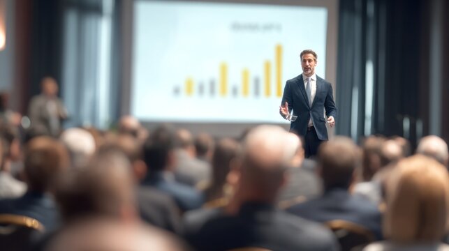 Businessman presenting at a conference