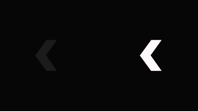 Minimalist white arrow pointer animation on black background, for ui navigation cursor