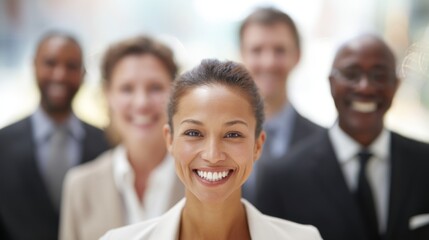Fototapeta premium Smiling business professionals group portrait