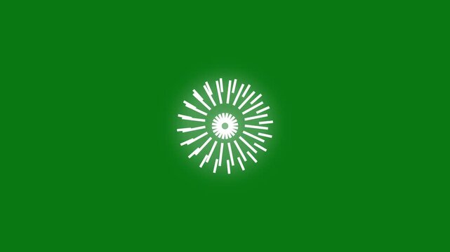 fireworks line sparks animation, fireworks explosion line shape blast, Cartoon firework Animation, Pop-up line animation, Circle bursting, Geometric effects, green background. 4k video