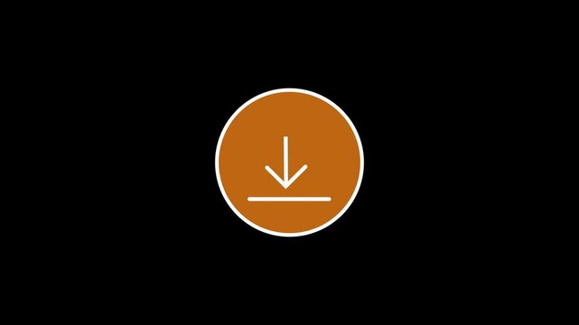 Animated download button with pulsing effect for web ui and digital interface animation