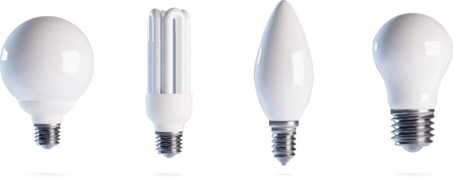 Innovative energy efficient led lamp collection for interior lighting and bright ideas vector