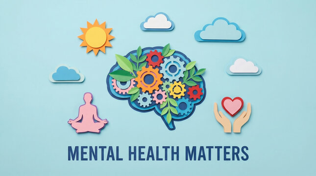 Mental health awareness with mindfulness, support, and emotional wellbeing