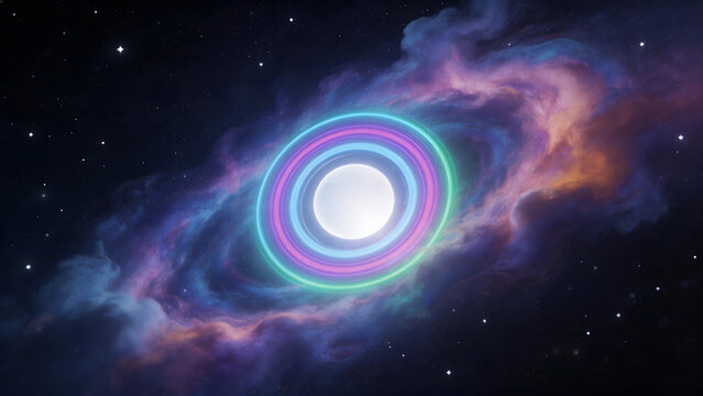 Cosmic Nebula with Central Ring
