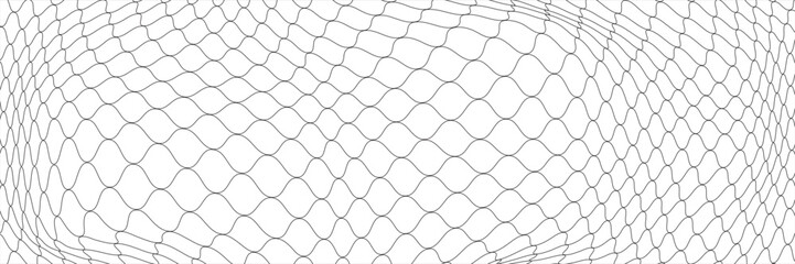 Fishing or soccer net. Repeated hexagon pattern. Black wired mesh texture isolated on white background. Metallic or fabric fence, cage or lattice structure. Vector graphic Illustration. © nong