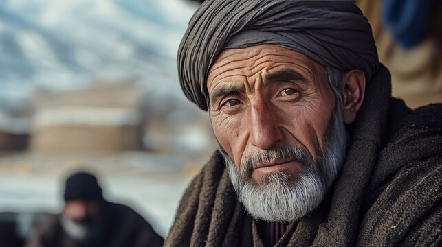 Portrait of elder man wearing traditional turban and clothing