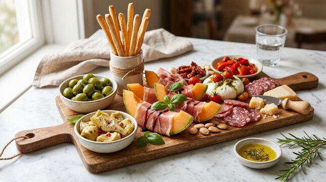 Luxury Italian Antipasto Platter with Prosciutto e Melone